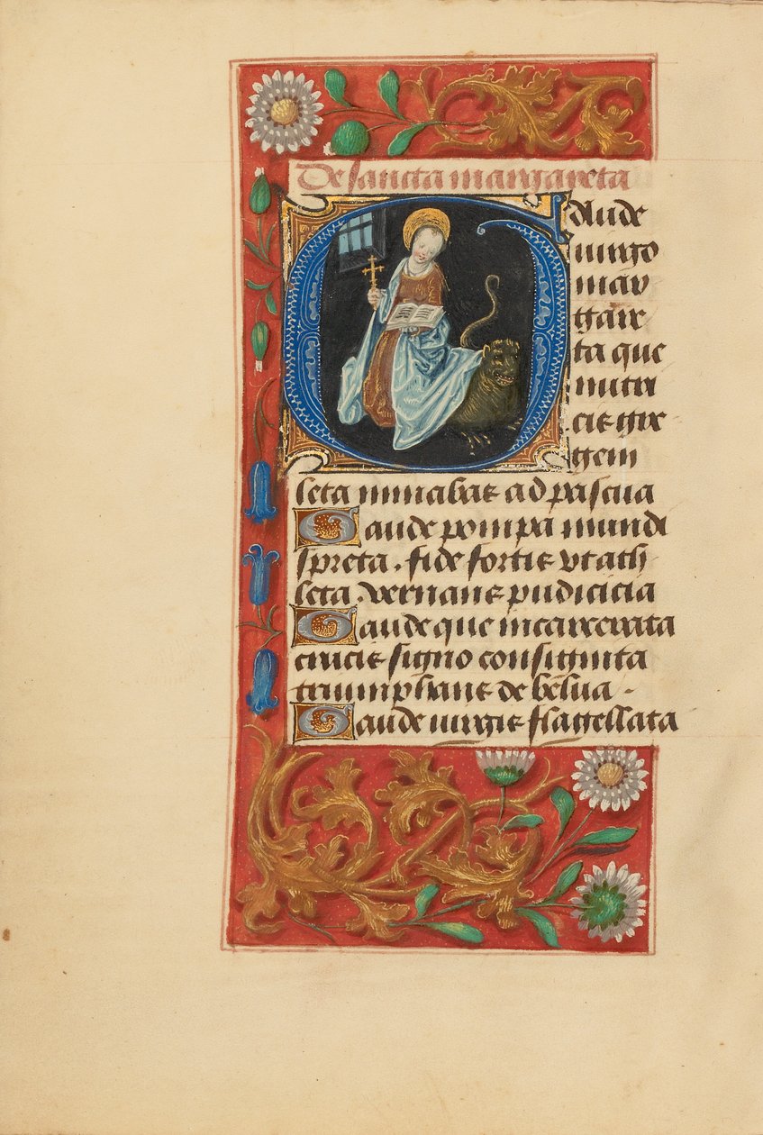 Alkukirjain G: Saint Margaret tekijältä Master of the Dresden Prayer Book