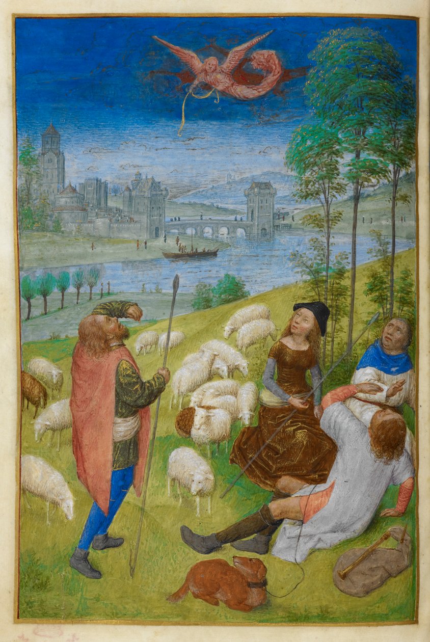 A Anunciação aos Pastores.finlandês tekijältä Master of the Dresden Prayer Books