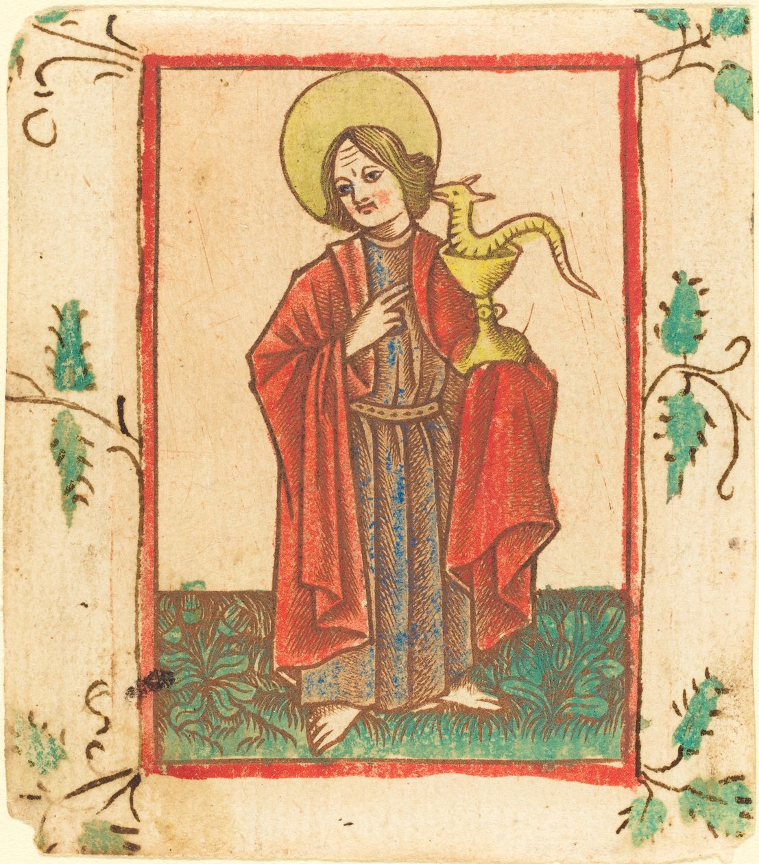 Pyhä Johannes evankelista tekijältä Master of the Dutuit Mount of Olives after Master of St. Erasmus