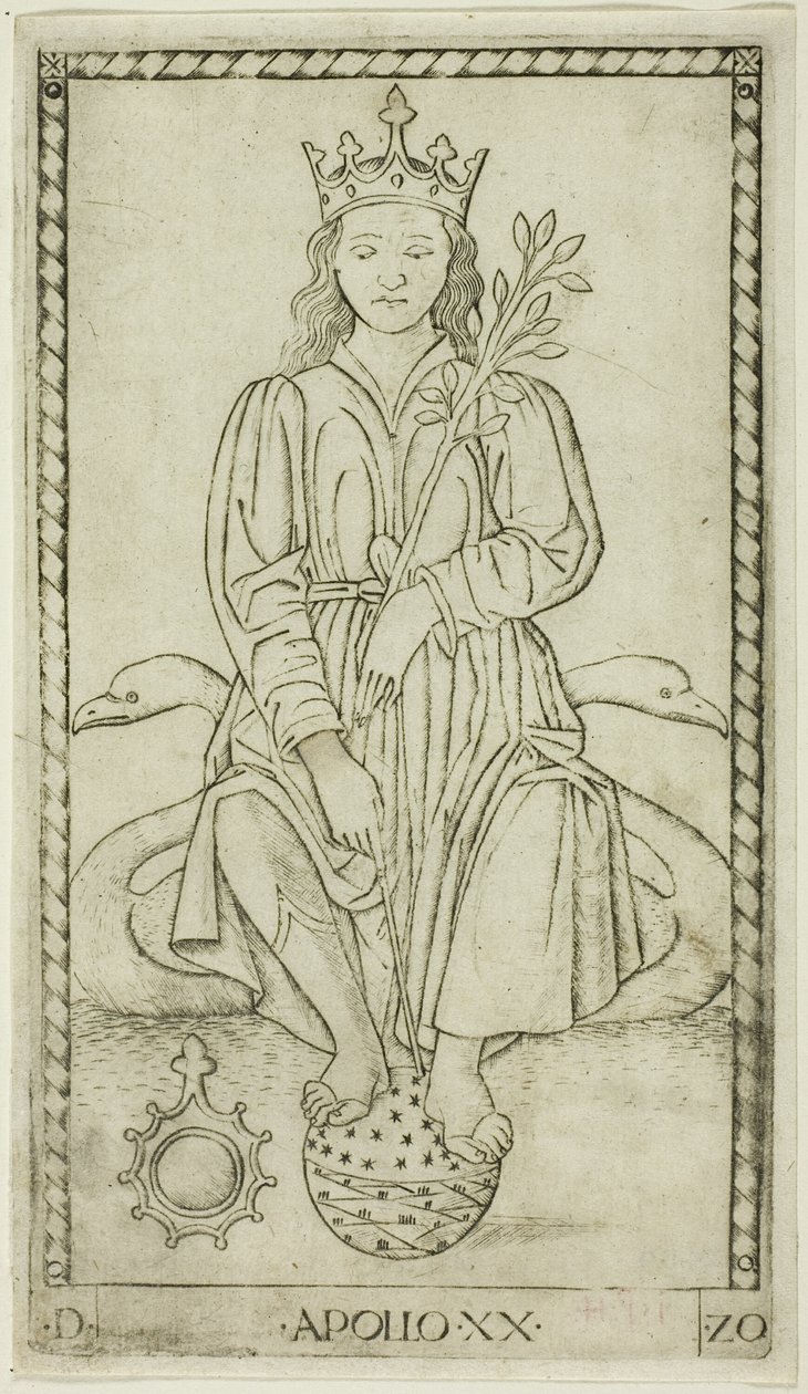 Apollo, levy 20, Apollo and the Muses tekijältä Master of the E Series Tarocchi