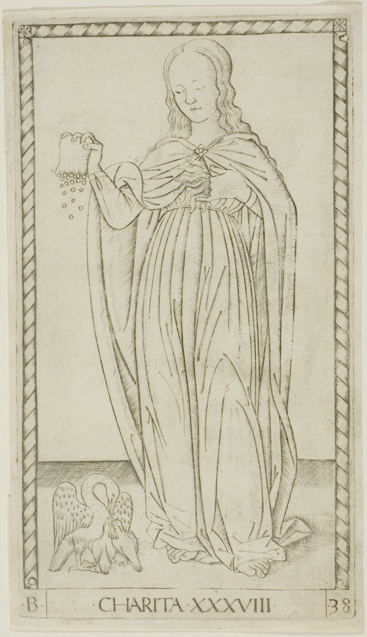 Hyväntekeväisyys, levy 38, Genii and Virtues tekijältä Master of the E Series Tarocchi
