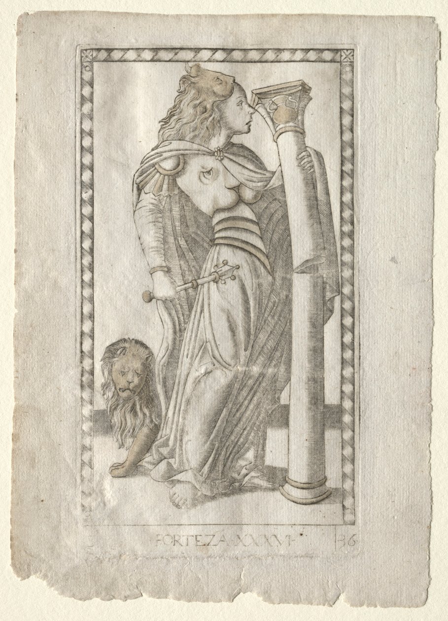Forteza Tarocchista, sarja B: Cosmic Principles & Virtues, #36, ennen vuotta 1467. tekijältä Master of the E Series Tarocchi