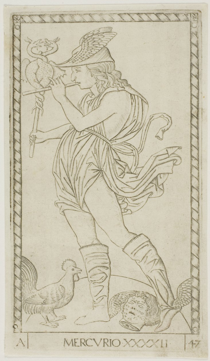 Merkurius, levy 42, Planets and Spheres tekijältä Master of the E Series Tarocchi