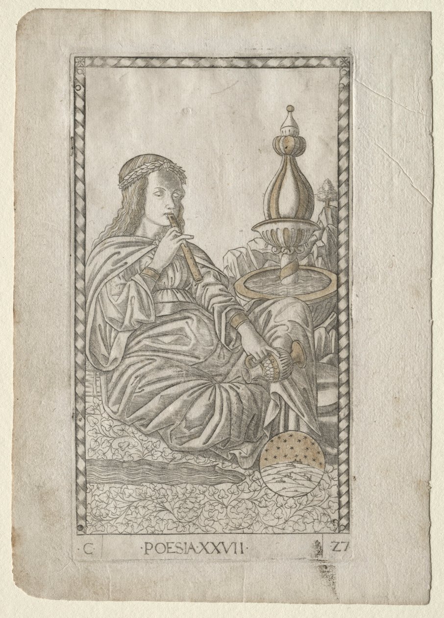 Runous Tarocchista, sarja C: Liberal Arts, #27, ennen vuotta 1467. tekijältä Master of the E Series Tarocchi