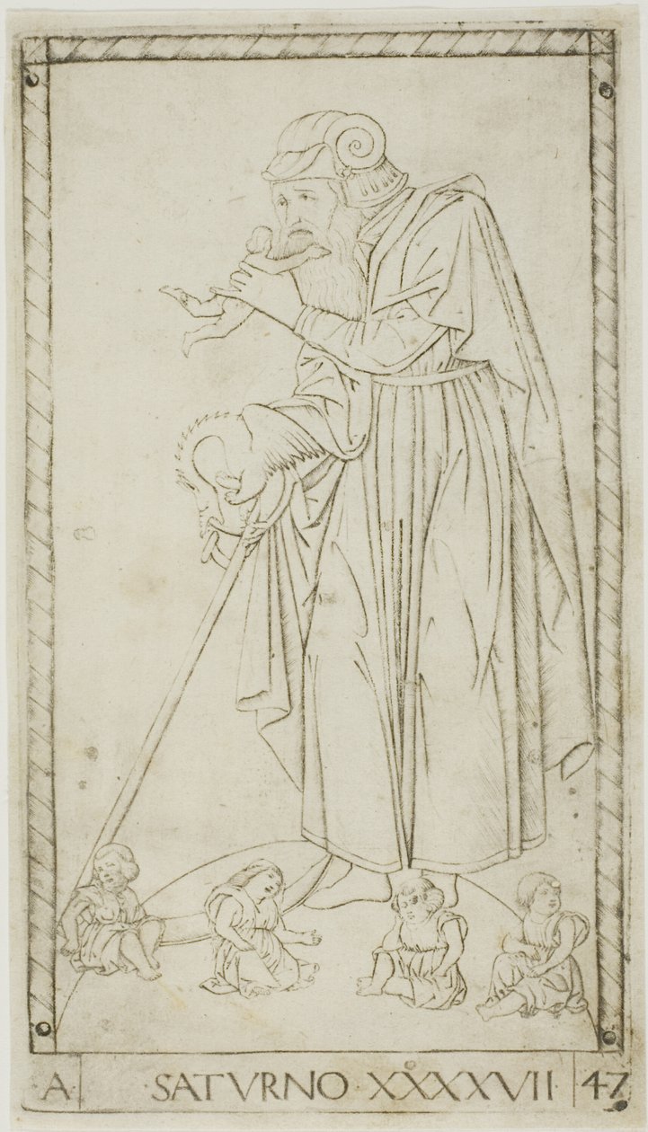 Saturnus, levy 47 planeetoista ja palloista tekijältä Master of the E Series Tarocchi