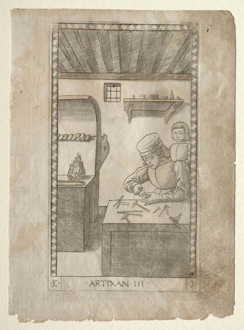The Artisan from the Tarocchi, sarja E: Conditions of Man, #3, ennen vuotta 1467. tekijältä Master of the E Series Tarocchi