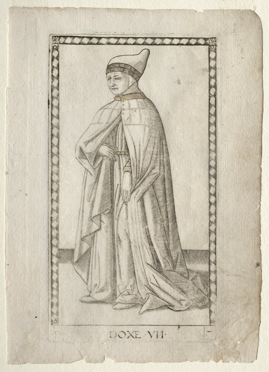 The Doge from the Tarocchi, sarja E: Conditions of Man, #7, ennen vuotta 1467. tekijältä Master of the E Series Tarocchi