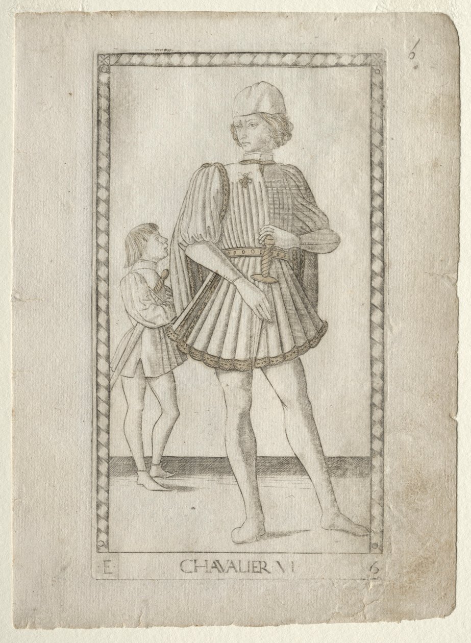 The Knight from the Tarocchi, sarja E: Conditions of Man, #6, ennen vuotta 1467. tekijältä Master of the E Series Tarocchi