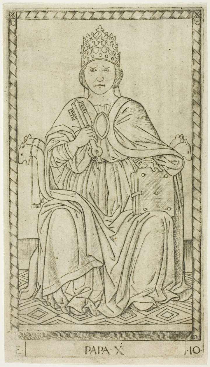 Paavi, levy kymmenen teoksesta The Ranks and Conditions of Men tekijältä Master of the E Series Tarocchi