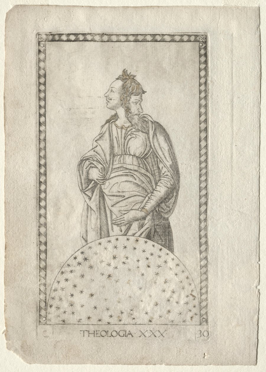 Tarocchin teologia, sarja C: Liberal Arts, #30, ennen vuotta 1467. tekijältä Master of the E Series Tarocchi
