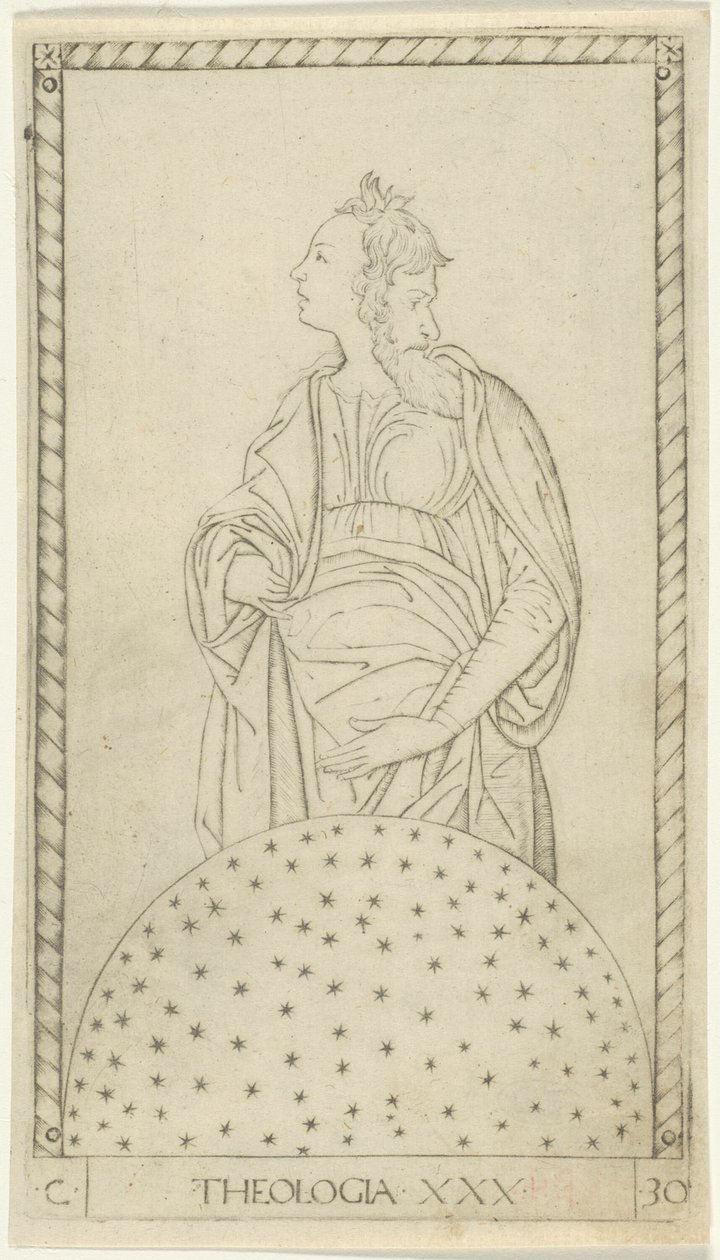 Teologia, levy 30 Arts and Sciences -osastolta tekijältä Master of the E Series Tarocchi
