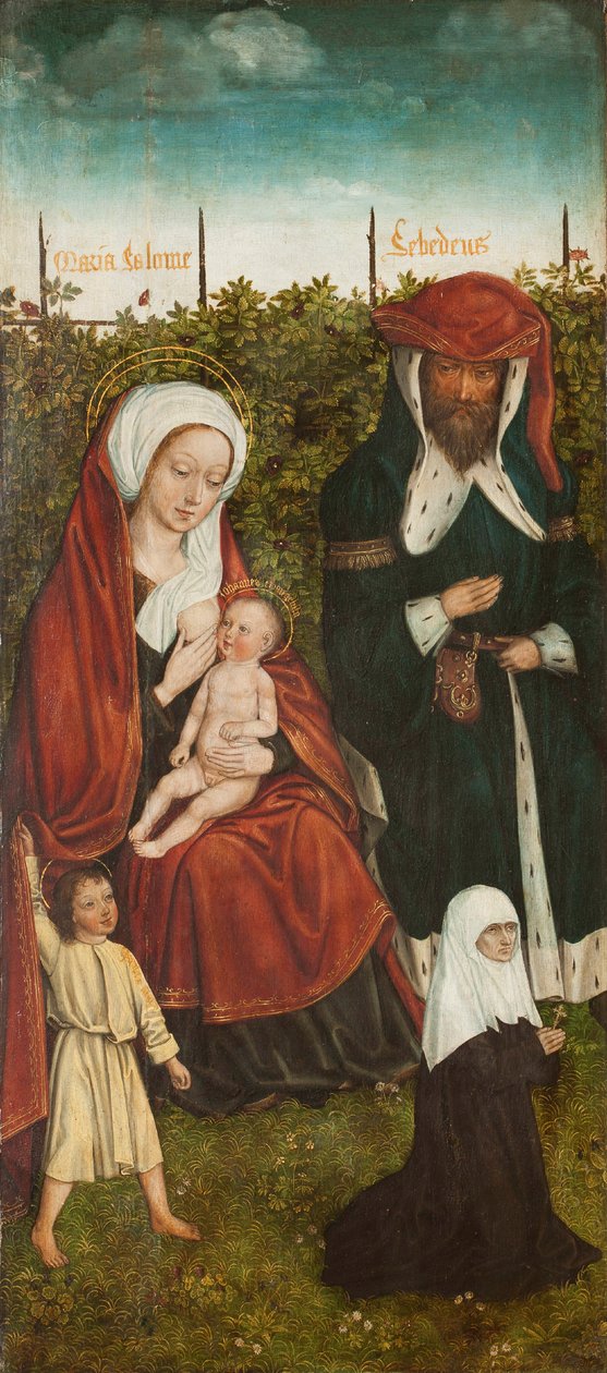 Pyhän Annan Triptyykin perhe, vasen paneeli, noin 1500-1510. tekijältä Master of the Family of Saint