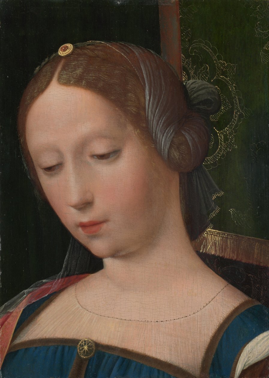 Naispää, 1500-luvun puoliväli. tekijältä Master of the Female Half Lengths,