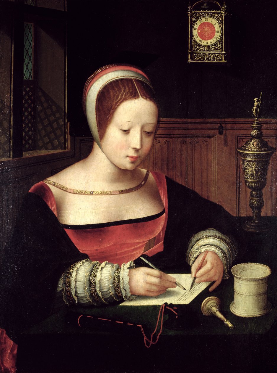 Pyhä Maria Magdaleena Kirjoitus, n. 1500-1550 tekijältä Master of the Female Half Lengths