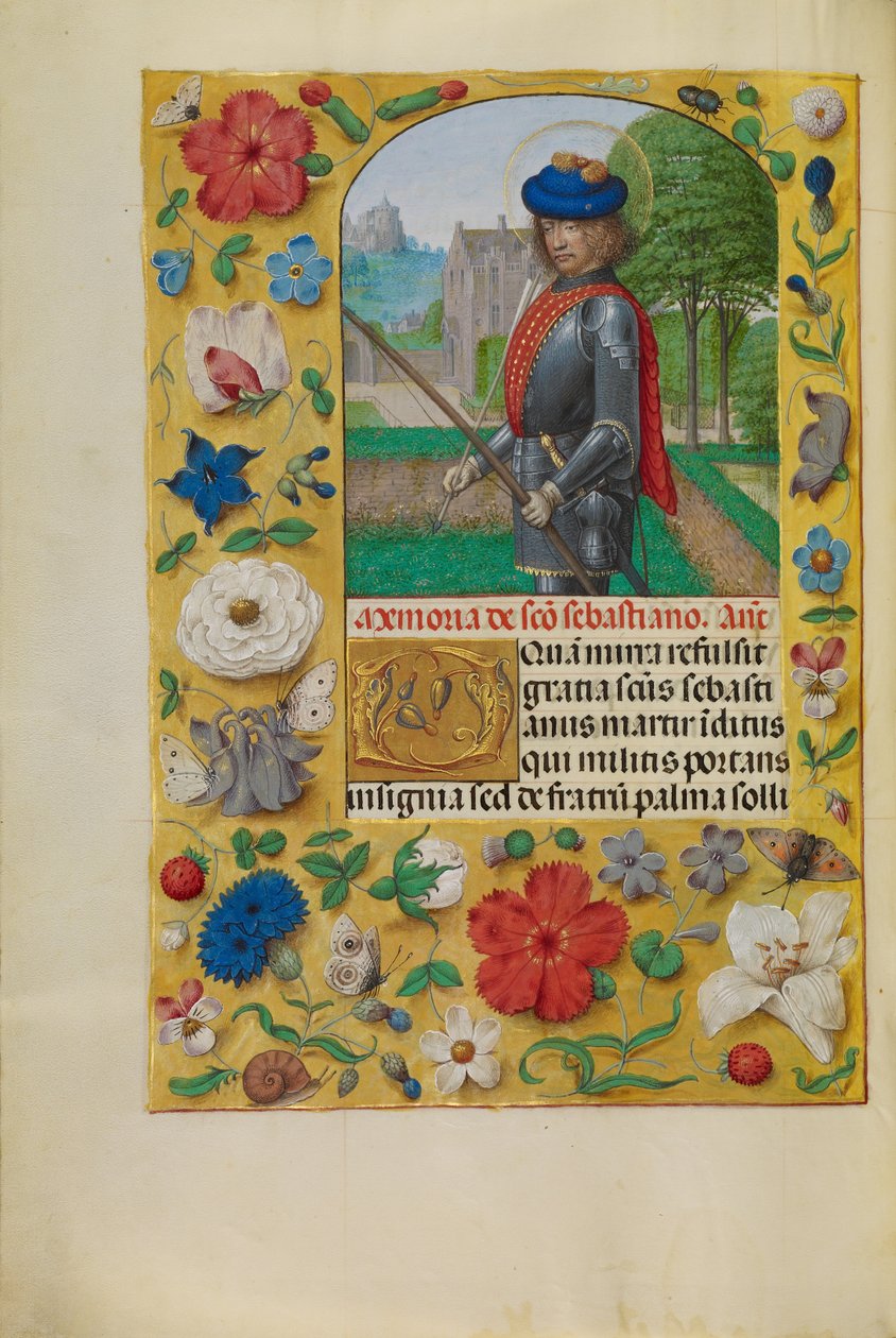 Pyhä Sebastian tekijältä Master of the First Prayer Book of Maximilian