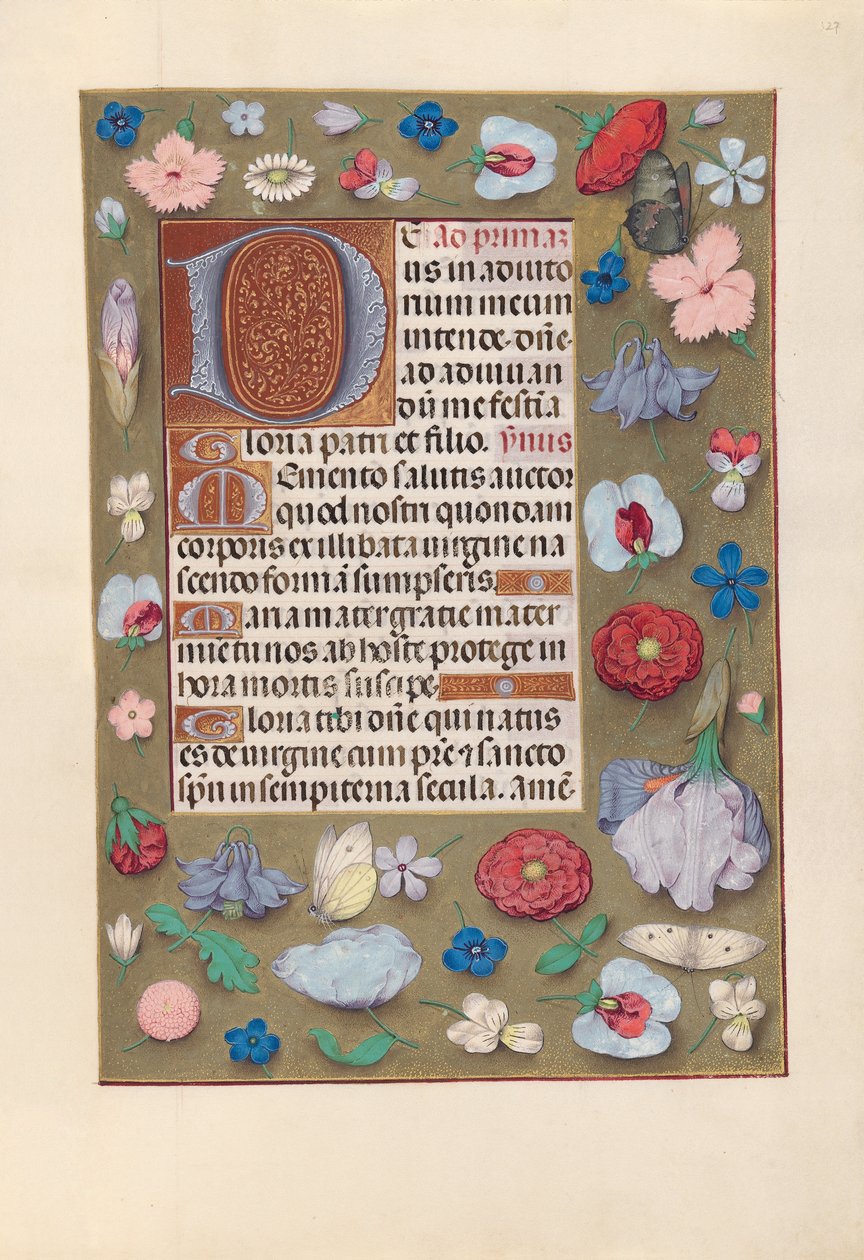 Kuningatar Isabella Katolisen, Espanjan kuningatar: Fol. 127r, c. 1500. tekijältä Master of the First Prayerbook of Maximillian