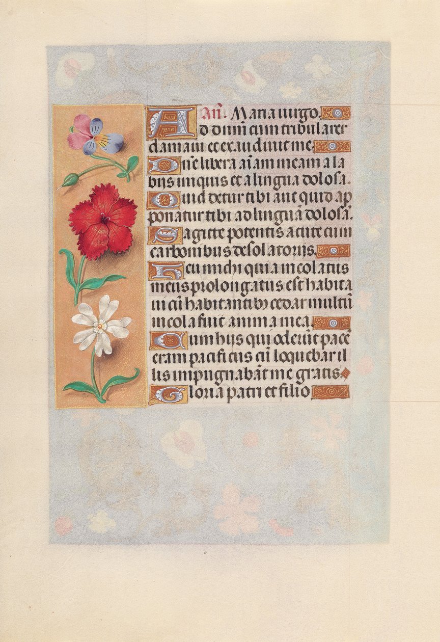 Kuningatar Isabella Katolisen, Espanjan kuningatar: Fol. 132v, c. 1500. tekijältä Master of the First Prayerbook of Maximillian