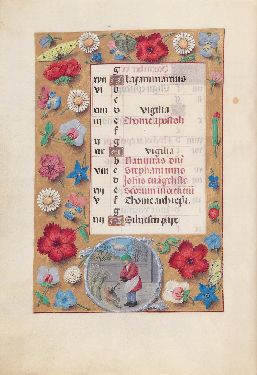 Kuningatar Isabella Katolisen, Espanjan kuningatar: Fol. 13v, joulukuuta, n. 1500. tekijältä Master of the First Prayerbook of Maximillian