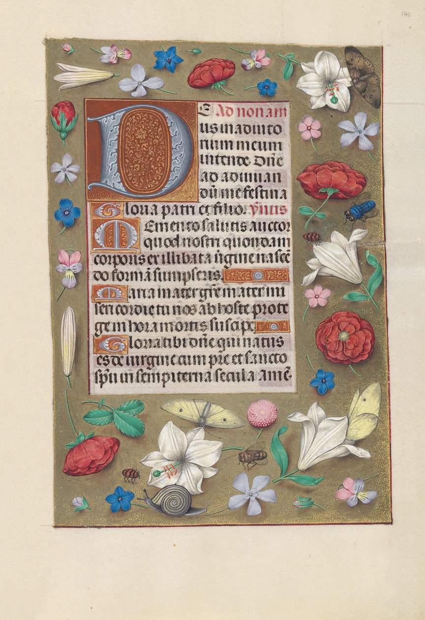 Kuningatar Isabella Katolisen, Espanjan kuningatar: Fol. 142r, c. 1500. tekijältä Master of the First Prayerbook of Maximillian