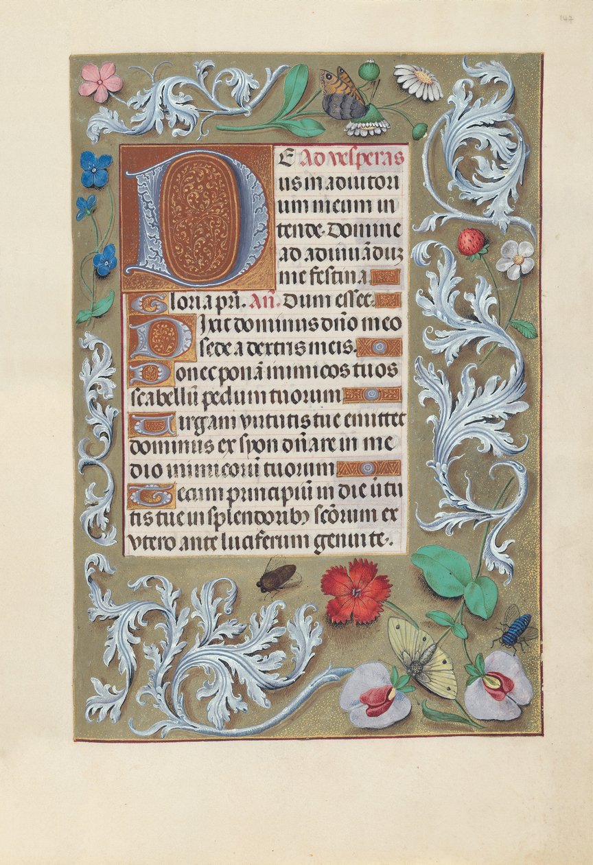 Kuningatar Isabella Katolisen, Espanjan kuningatar: Fol. 147r, c. 1500. tekijältä Master of the First Prayerbook of Maximillian