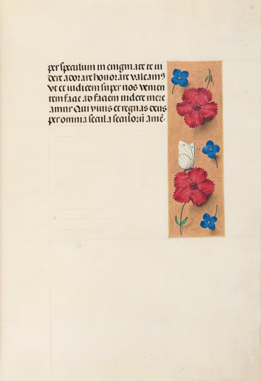 Kuningatar Isabella Katolisen, Espanjan kuningatar: Fol. 16r, c. 1500. tekijältä Master of the First Prayerbook of Maximillian