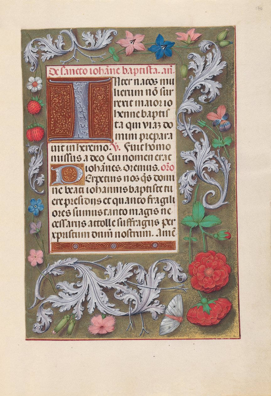 Espanjan kuningattaren Isabella katolisen tunteja:  Fol. 170r tekijältä Master of the First Prayerbook of Maximillian