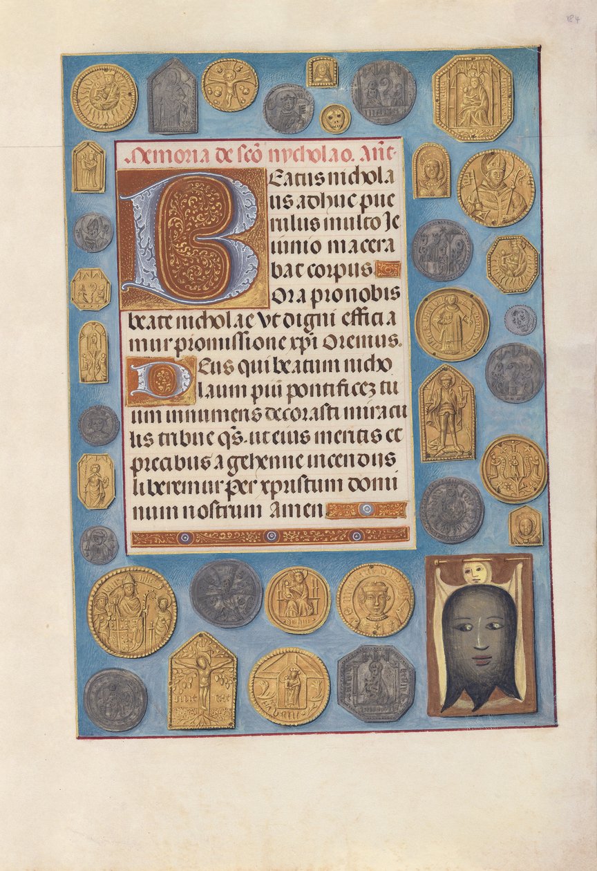 Kuningatar Isabella Katolisen, Espanjan kuningatar: Fol. 184r, c. 1500. tekijältä Master of the First Prayerbook of Maximillian