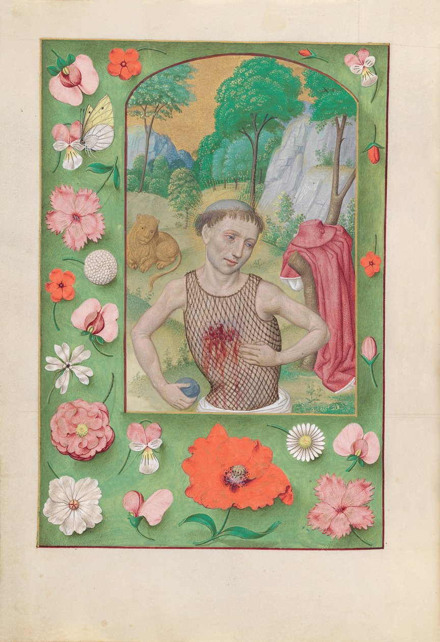 Kuningatar Isabella Katolisen, Espanjan kuningatar: Fol. 185v, St. Jerome, n. 1500. tekijältä Master of the First Prayerbook of Maximillian