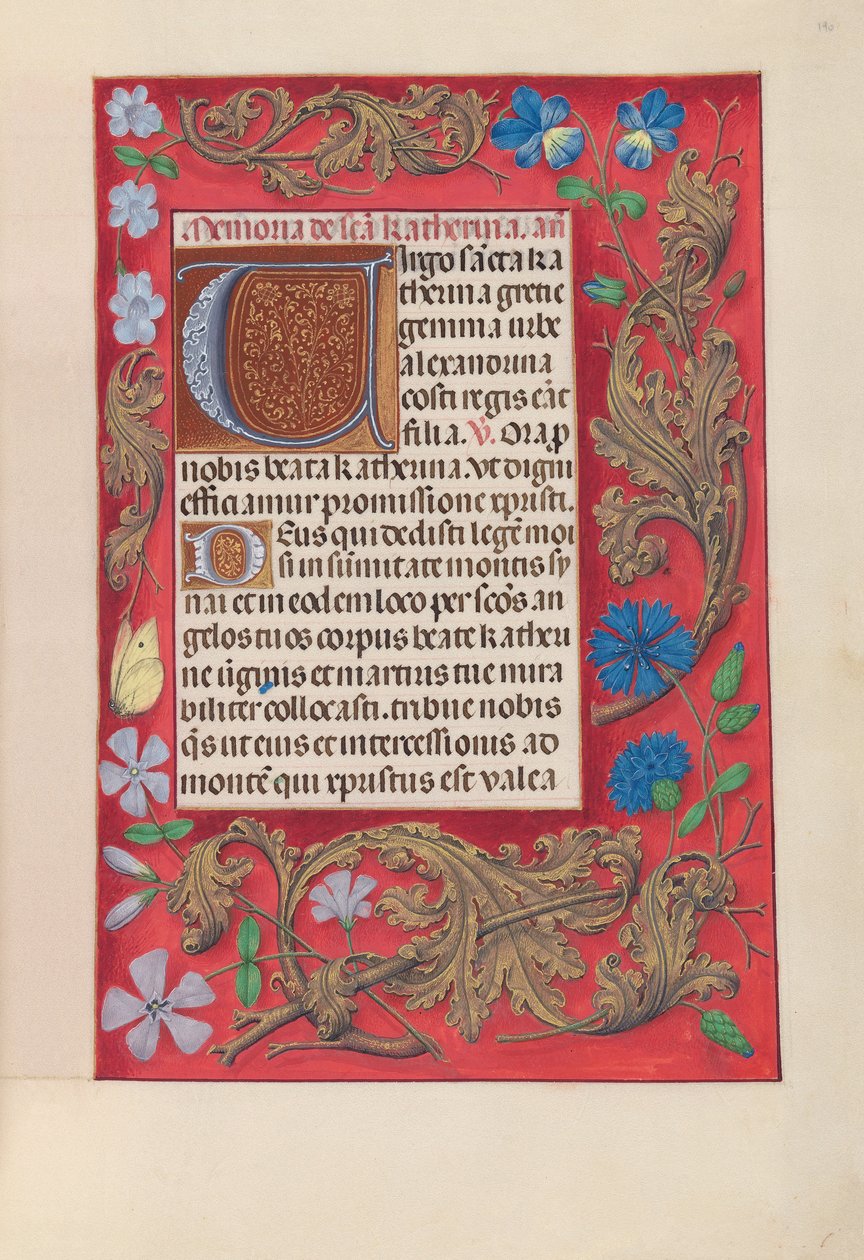 Kuningatar Isabella Katolisen, Espanjan kuningatar: Fol. 190r, n. 1500. tekijältä Master of the First Prayerbook of Maximillian