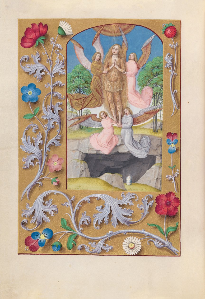 Kuningatar Isabella Katolisen, Espanjan kuningatar: Fol. 193v, Pyhä Maria Magdaleena, n. 1500. tekijältä Master of the First Prayerbook of Maximillian