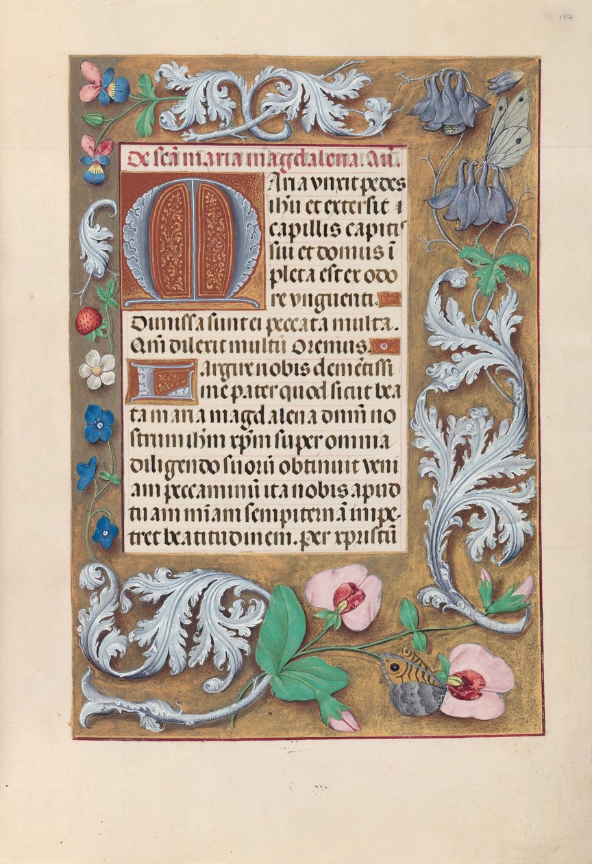 Espanjan kuningattaren Isabella katolisen tunteja:  Fol. 194r tekijältä Master of the First Prayerbook of Maximillian