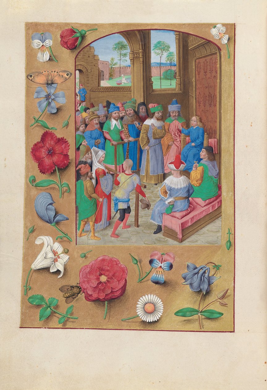 Kuningatar Isabella Katolisen, Espanjan kuningatar: Fol. 195v, St. Suzanne, c. 1500. tekijältä Master of the First Prayerbook of Maximillian