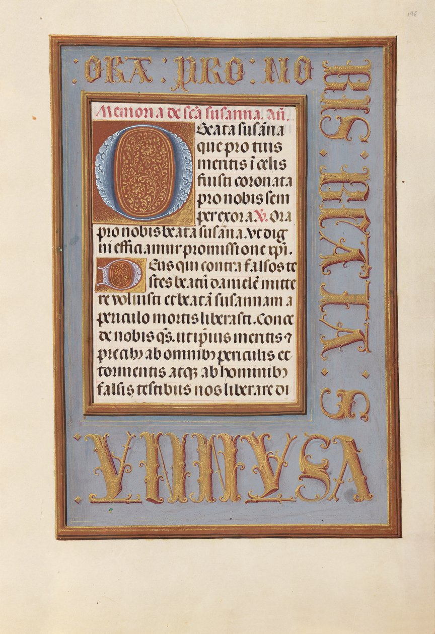 Kuningatar Isabella Katolisen, Espanjan kuningatar: Fol. 196r, c. 1500. tekijältä Master of the First Prayerbook of Maximillian