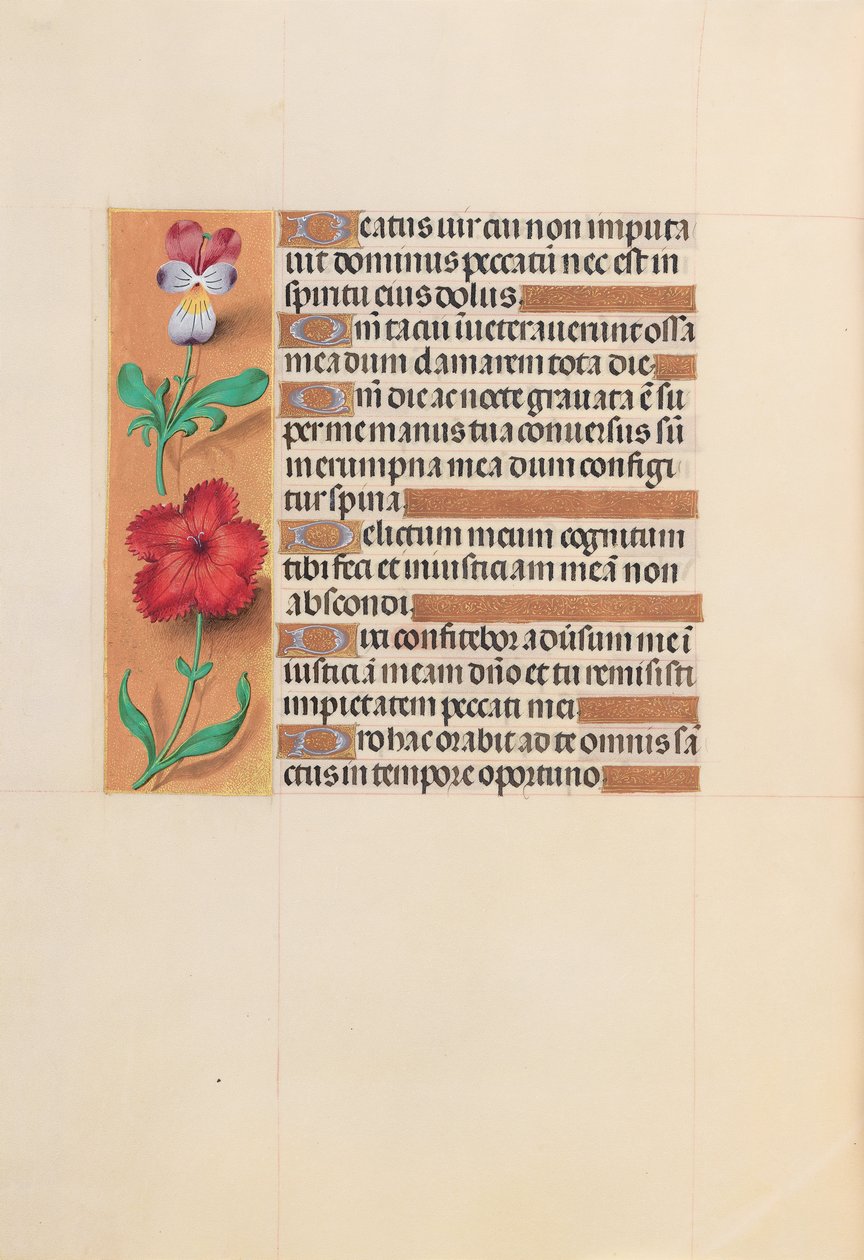 Kuningatar Isabella Katolisen, Espanjan kuningatar: Fol. 201v, c. 1500. tekijältä Master of the First Prayerbook of Maximillian
