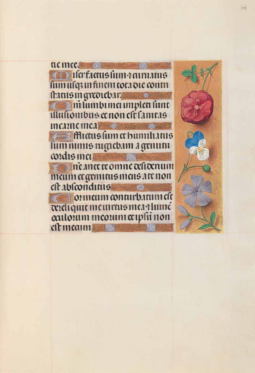 Kuningatar Isabella Katolisen, Espanjan kuningatar: Fol. 203r, c. 1500. tekijältä Master of the First Prayerbook of Maximillian