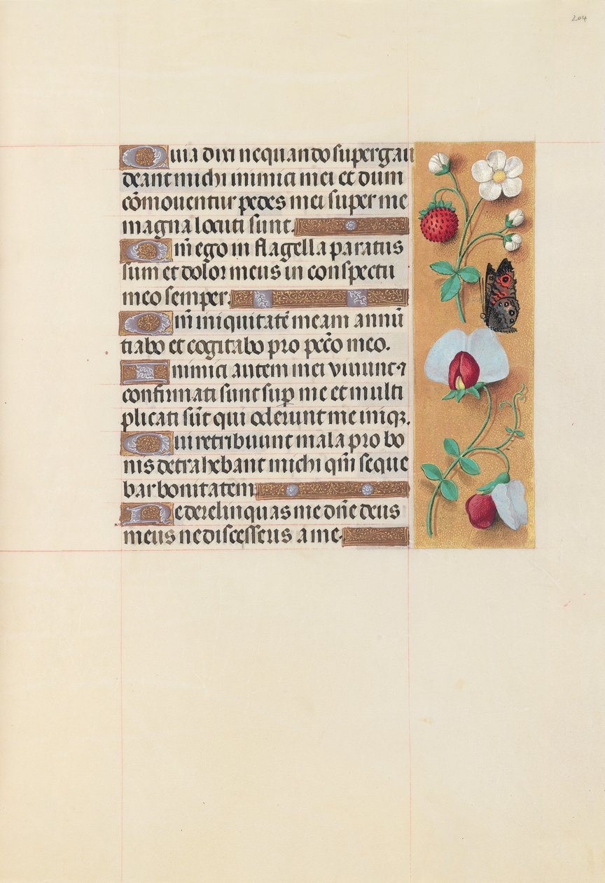 Kuningatar Isabella Katolisen, Espanjan kuningatar: Fol. 204r, c. 1500. tekijältä Master of the First Prayerbook of Maximillian