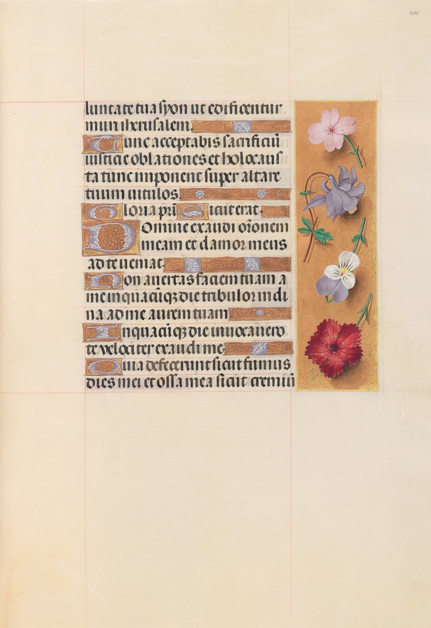 Kuningatar Isabella Katolisen, Espanjan kuningatar: Fol. 206r, c. 1500. tekijältä Master of the First Prayerbook of Maximillian