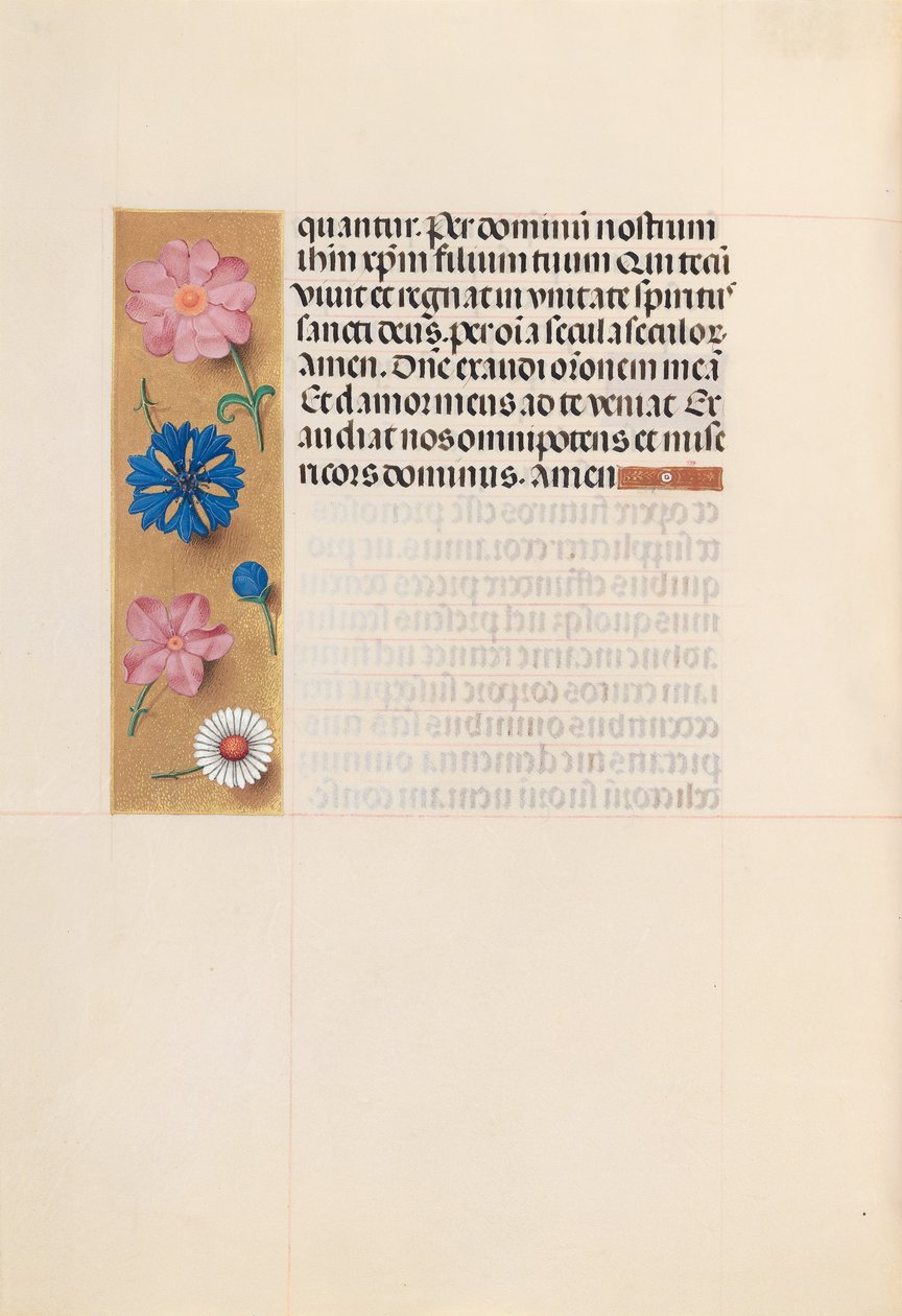 Kuningatar Isabella Katolisen, Espanjan kuningatar: Fol. 218v, Kuolleiden toimisto, n. 1500. tekijältä Master of the First Prayerbook of Maximillian