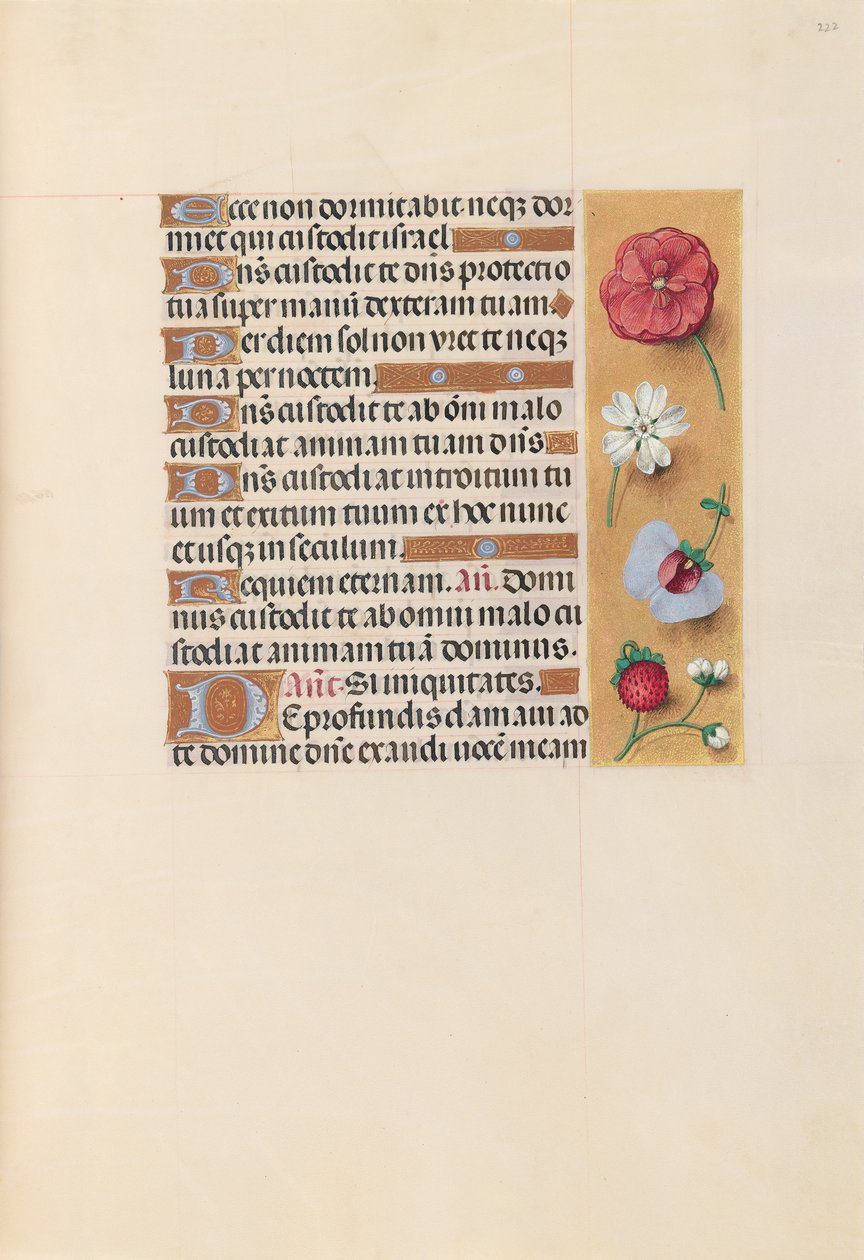 Kuningatar Isabella Katolisen, Espanjan kuningatar: Fol. 222r, c. 1500. tekijältä Master of the First Prayerbook of Maximillian