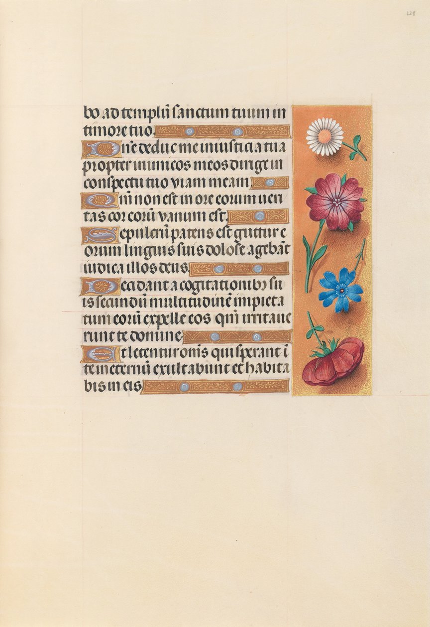 Espanjan kuningattaren Isabella katolisen tunteja:  Fol. 228r tekijältä Master of the First Prayerbook of Maximillian