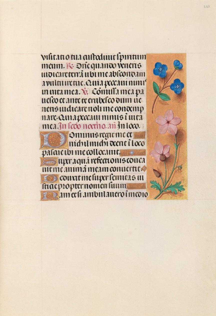 Espanjan kuningattaren Isabella katolisen tunteja:  Fol. 233r tekijältä Master of the First Prayerbook of Maximillian