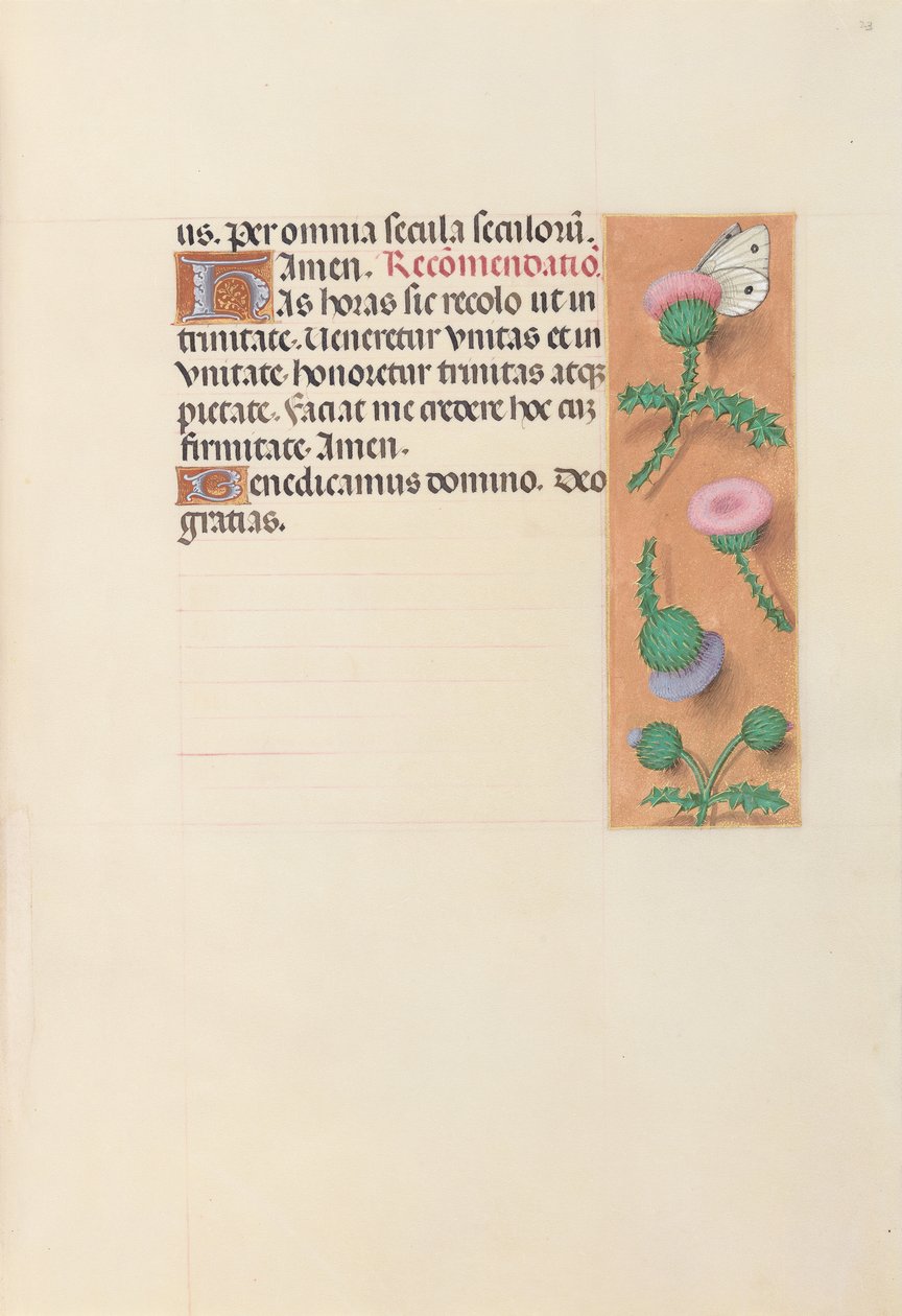 Kuningatar Isabella Katolisen, Espanjan kuningatar: Fol. 23r, c. 1500. tekijältä Master of the First Prayerbook of Maximillian