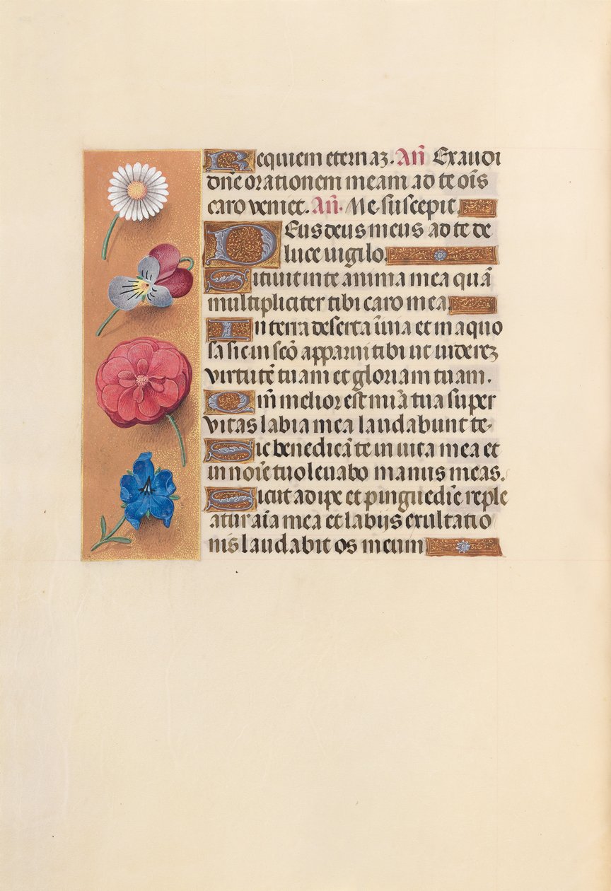 Kuningatar Isabella Katolisen, Espanjan kuningatar: Fol. 249v, c. 1500. tekijältä Master of the First Prayerbook of Maximillian