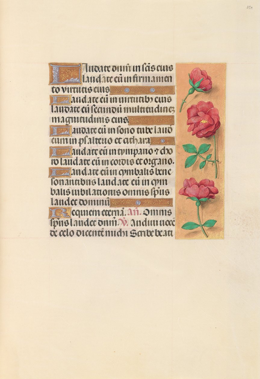 Kuningatar Isabella Katolisen, Espanjan kuningatar: Fol. 254r, c. 1500. tekijältä Master of the First Prayerbook of Maximillian