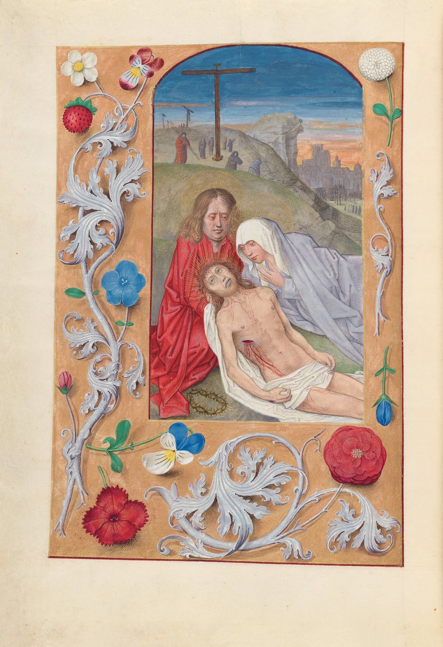 Kuningatar Isabella Katolisen, Espanjan kuningatar: Fol. 260v, Valitus, c. 1500. tekijältä Master of the First Prayerbook of Maximillian