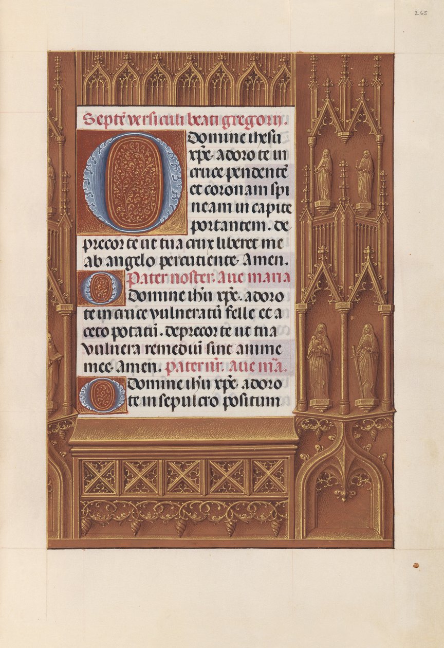 Kuningatar Isabella Katolisen, Espanjan kuningatar: Fol. 265r, c. 1500. tekijältä Master of the First Prayerbook of Maximillian