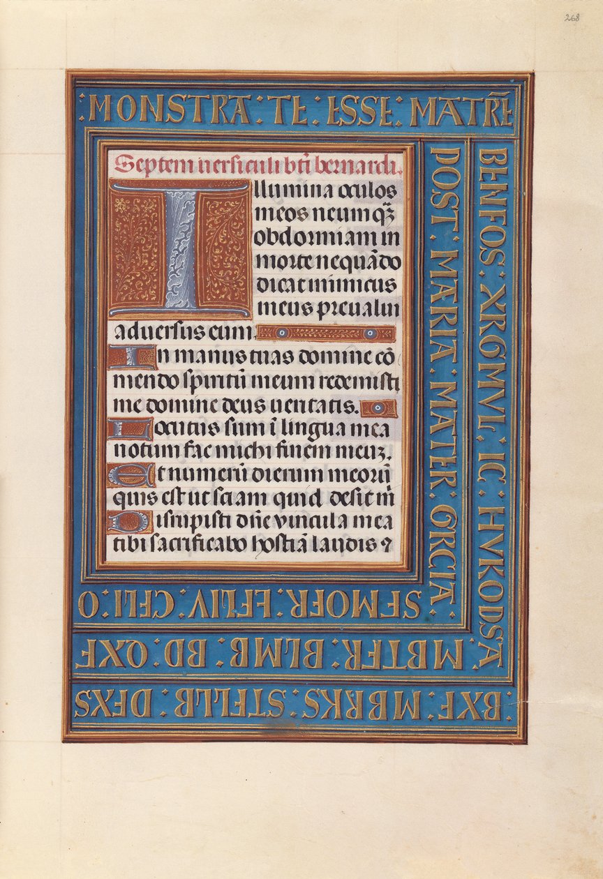 Kuningatar Isabella Katolisen, Espanjan kuningatar: Fol. 268r, c. 1500. tekijältä Master of the First Prayerbook of Maximillian
