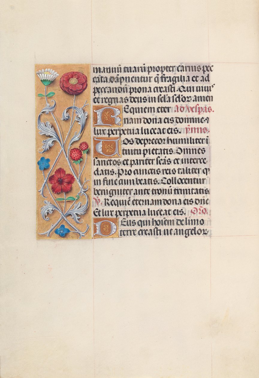 Kuningatar Isabella Katolisen, Espanjan kuningatar: Fol. 28v, c. 1500. tekijältä Master of the First Prayerbook of Maximillian