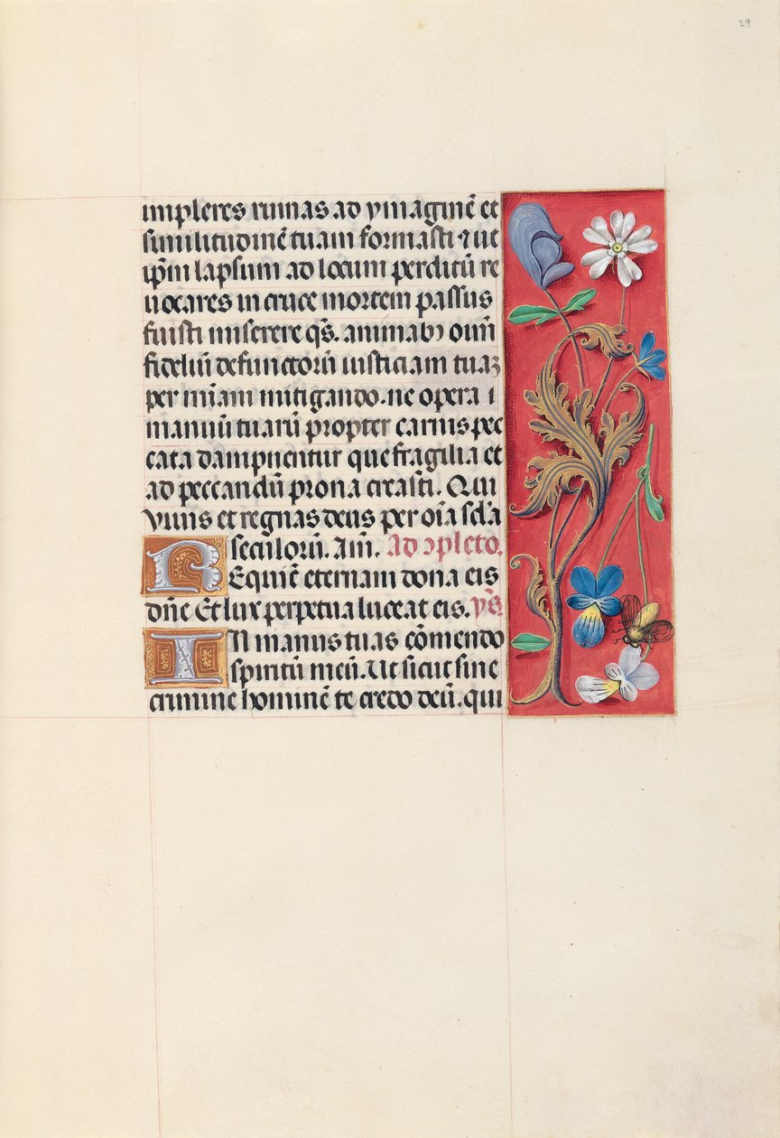 Kuningatar Isabella Katolisen, Espanjan kuningatar: Fol. 29r, c. 1500. tekijältä Master of the First Prayerbook of Maximillian