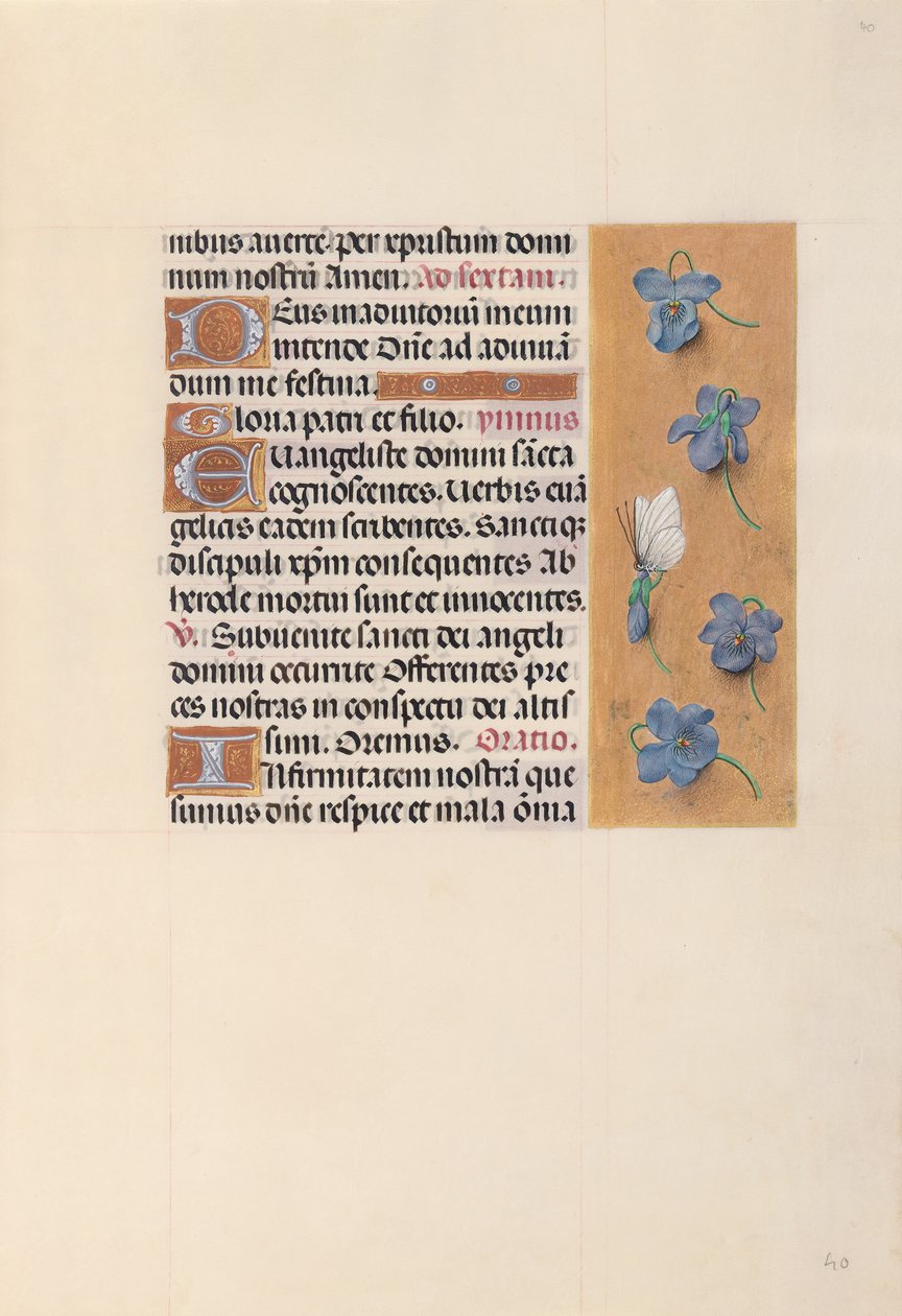 Kuningatar Isabella Katolisen, Espanjan kuningatar: Fol. 40r, c. 1500. tekijältä Master of the First Prayerbook of Maximillian